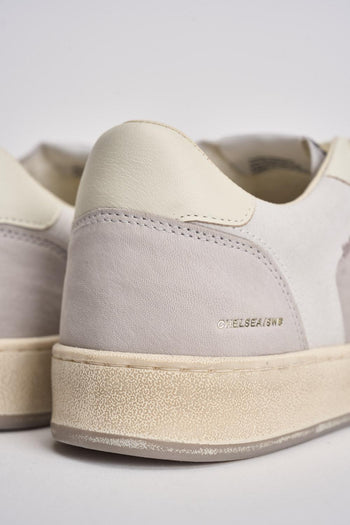 Sneakers uomo in suede grigio e bianche - 7