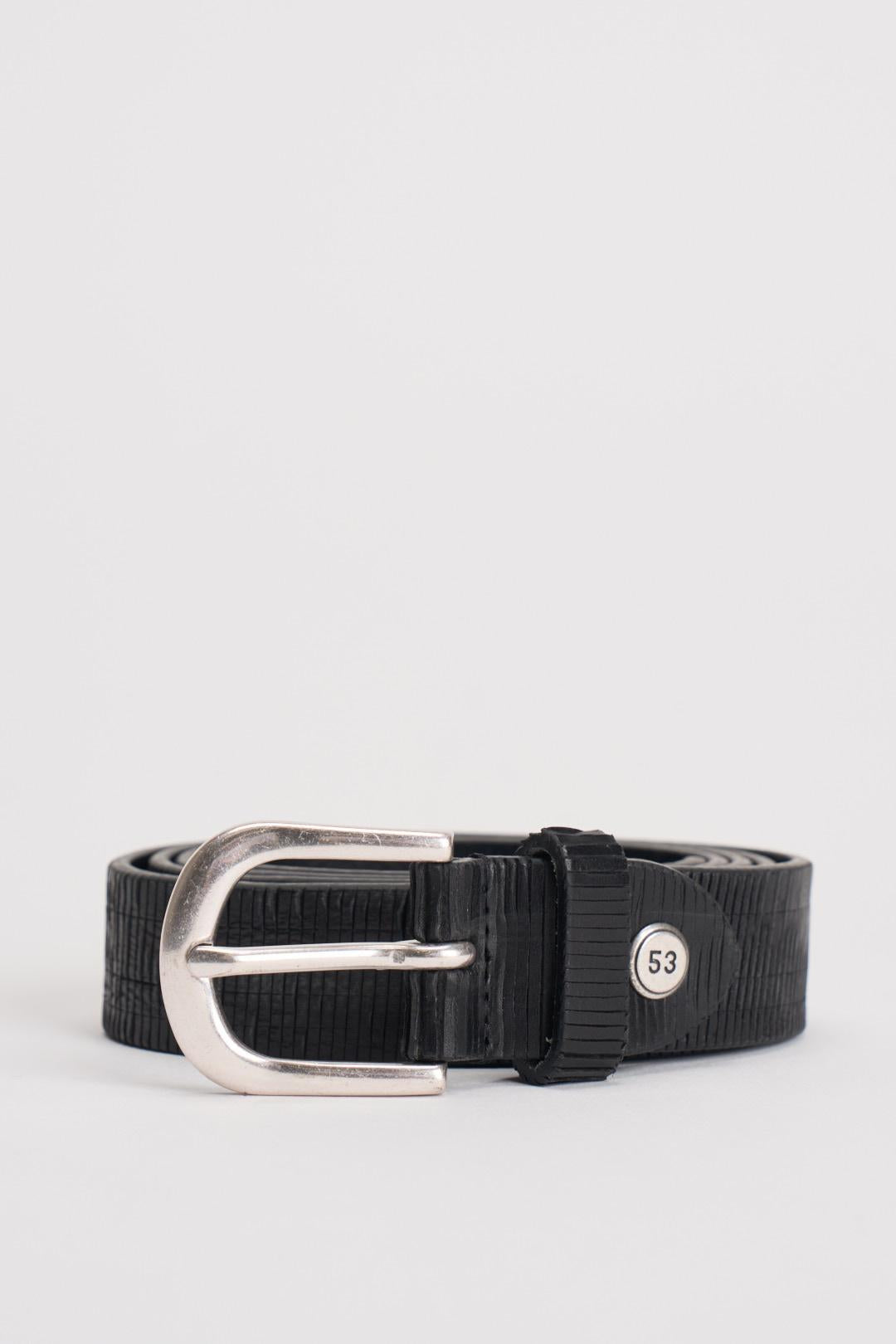 Cintura uomo in pelle nera MRF255C026 NERO MINORONZONI 