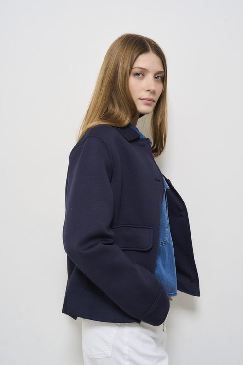 Midnight blue short women's jacket - 2