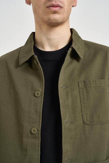 Giacca uomo stile camicia verde oliva - 5