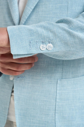 Giacca uomo effetto mélange azzurra - 5