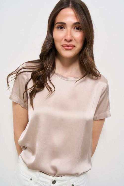 T-shirt donna girocollo tortora - 2