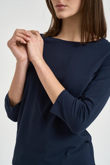 T-shirt donna maniche 3/4 blu - 3
