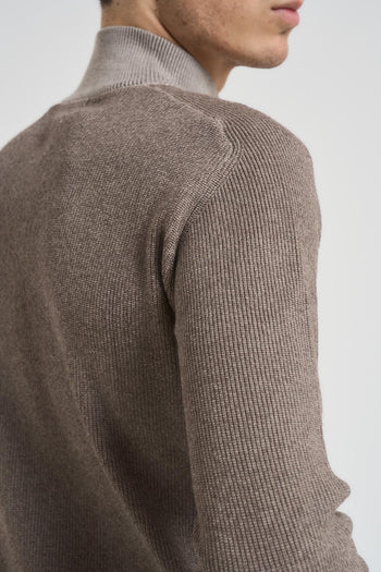 Maglia uomo a collo alto tortora - 5