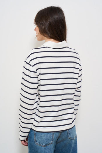 Polo donna a righe blu - 3