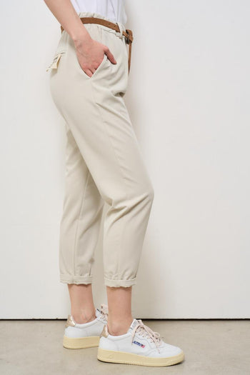 Pantalone donna skinny panna - 5