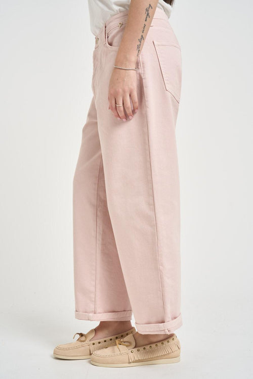 Jeans donna gamba dritta in denim rosa - 2