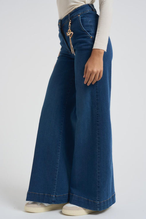 Jeans a zampa in denim stretch donna blu - 2