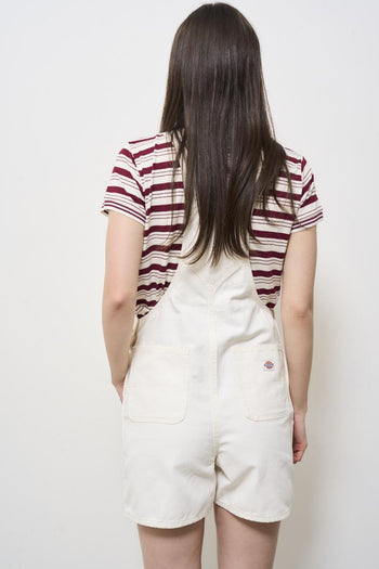 Salopette donna in denim bianco - 4