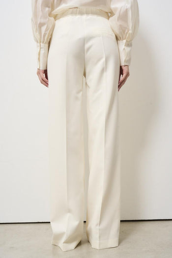 Women's cream palazzo trousers - 4
