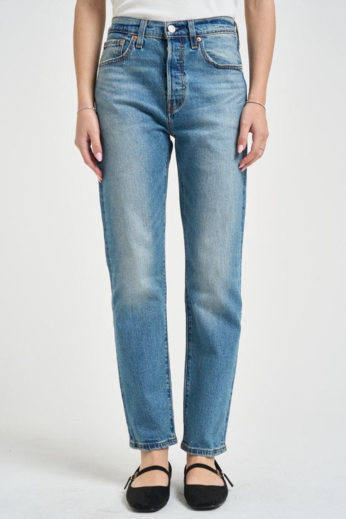 Jeans donna 501 cropped in denim medio