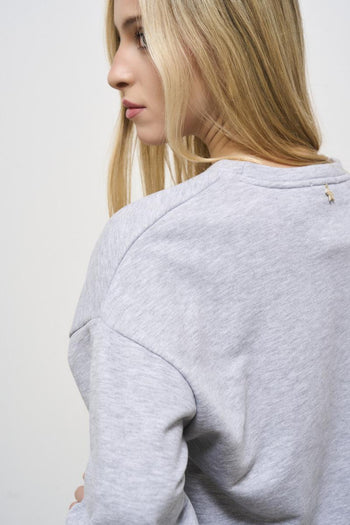 Cropped grey women's sweatshirt - 5