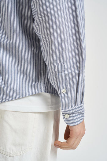 Camicia uomo a righe blu - 6