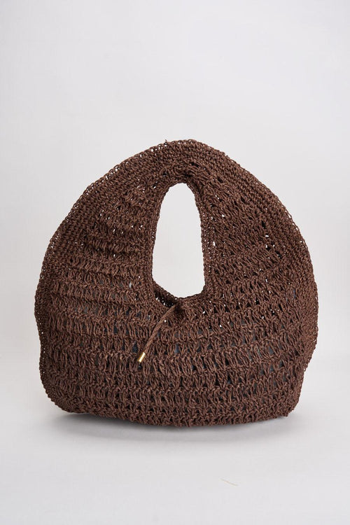 Borsa donna in rafia testa di moro