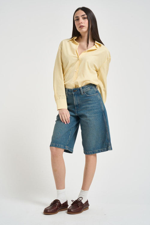 Camicia donna gessata gialla