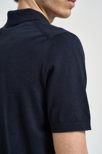 Polo uomo in maglia blu - 4