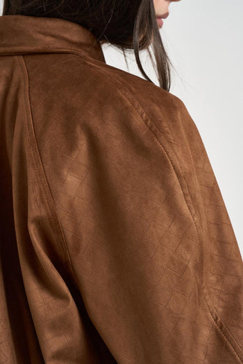 Bomber donna in suede cuoio - 5