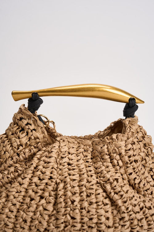 Borsa donna in rafia cuoio - 2