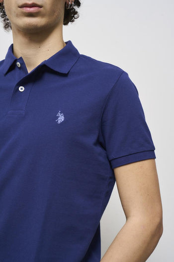 Men's blue polo shirt - 3