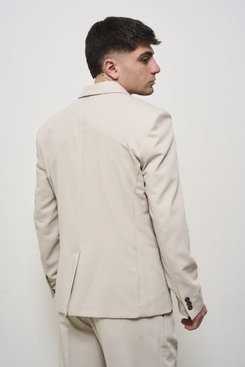 Beige single-breasted men's jacket - 5