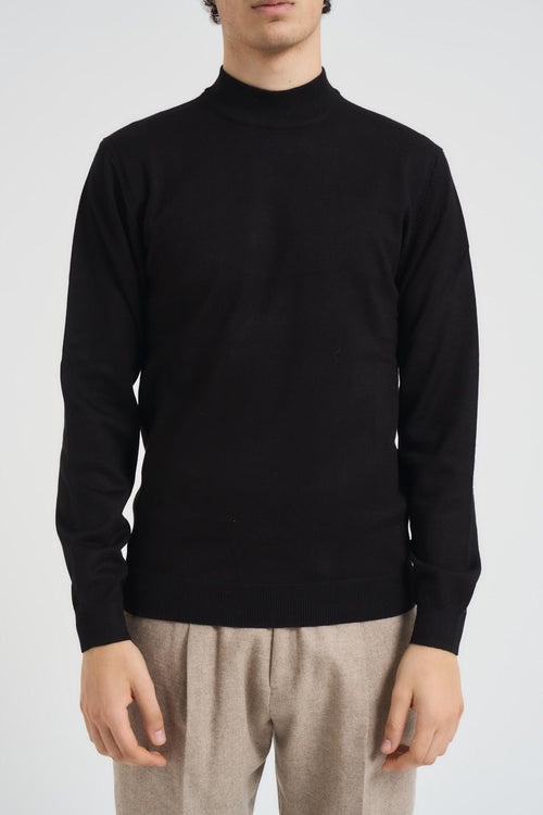 Maglia uomo mezzo collo nera