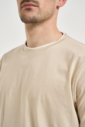 T-shirt uomo in cotone beige - 3
