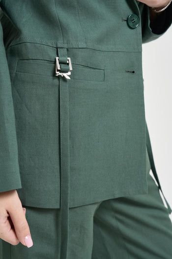 Giacca donna monopetto verde - 5