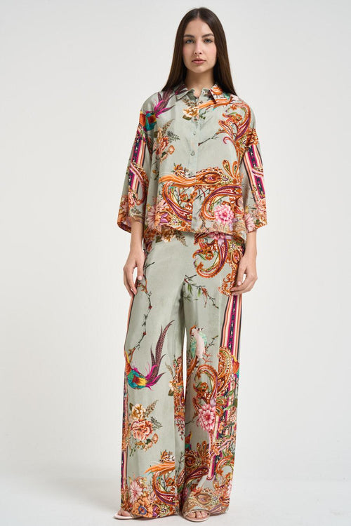 Camicia donna in tessuto leggero fantasia floreale