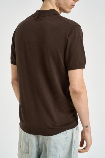 Polo uomo manica corta marrone - 4