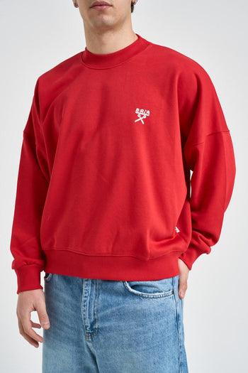 Felpa uomo girocollo rossa<BR/> - 4