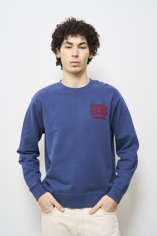 Felpa uomo girocollo blu