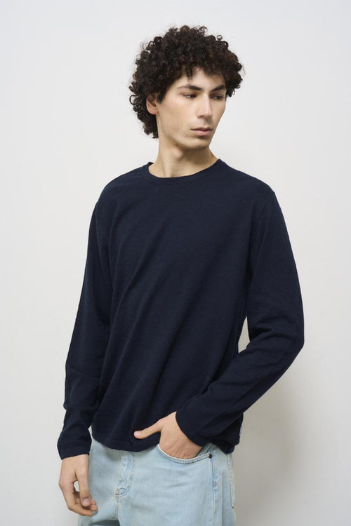 Maglia uomo girocollo blu navy - 2