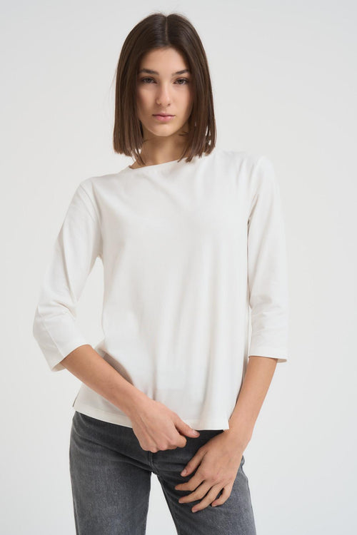 T-shirt con maniche 3/4 donna bianca