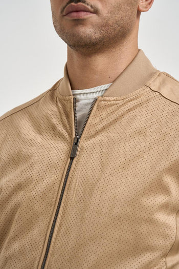 Giubbotto uomo scamosciato beige - 4