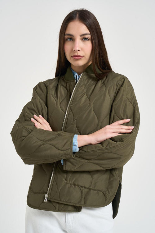 Bomber donna trapuntato verde - 2