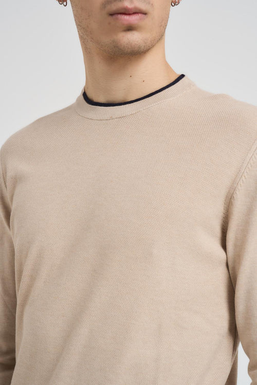 Maglia uomo girocollo beige - 2
