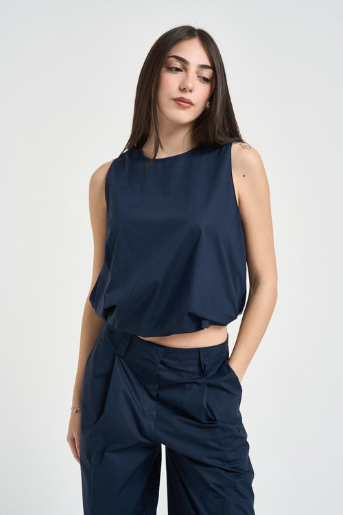 Top donna a palloncino blu - 2
