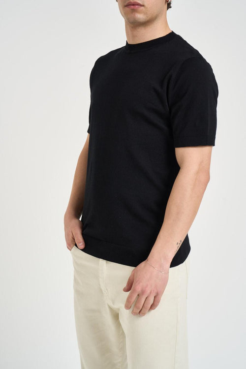 T-shirt uomo in maglia nera - 2