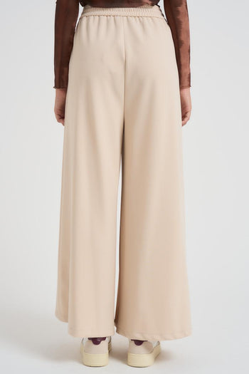 Pantalone donna over con pinces beige - 3
