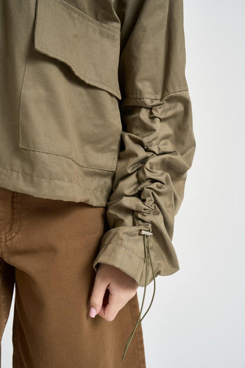 Bomber donna con coulisse verde - 4