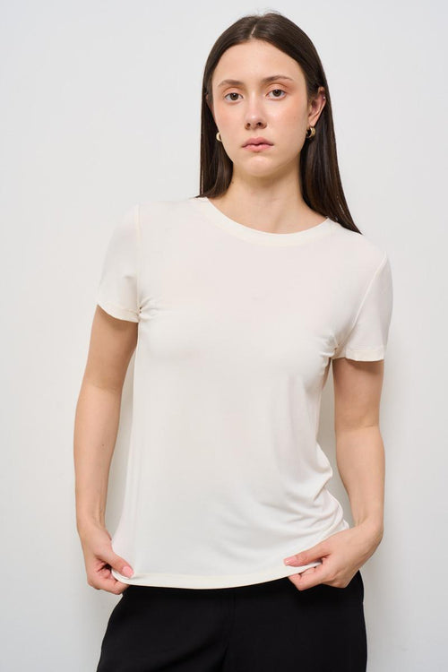 T-shirt donna girocollo bianca