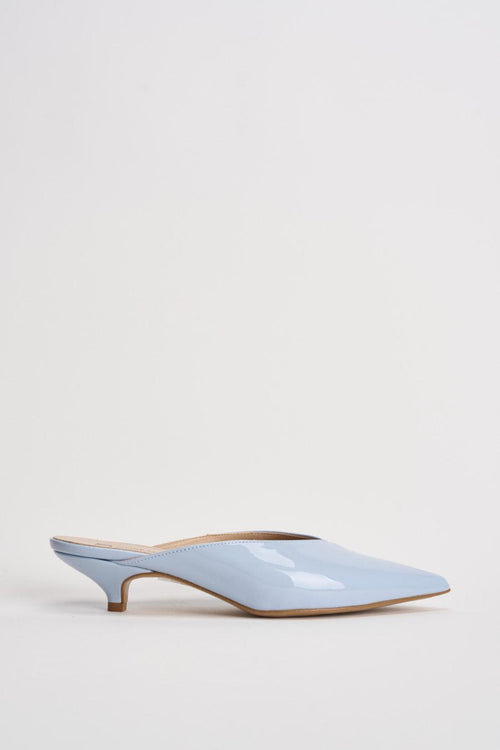 Sabot donna in vernice azzurra