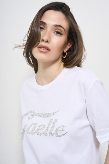 White women's t-shirt cut-out on the back - 5