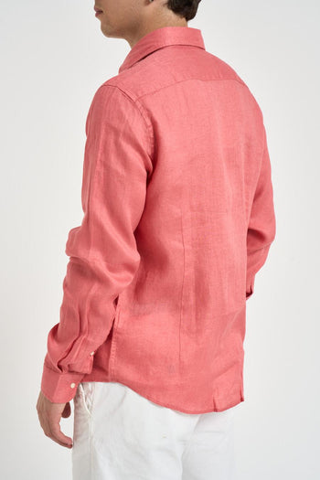 Camicia uomo in lino corallo - 4