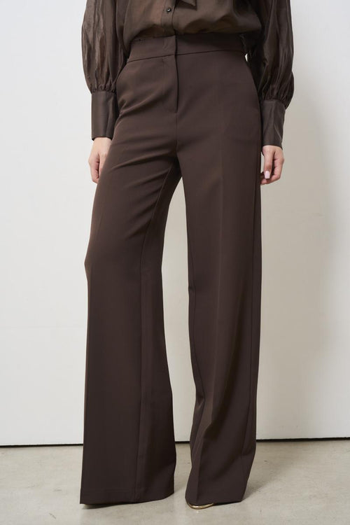 Brown palazzo pants for women - 2