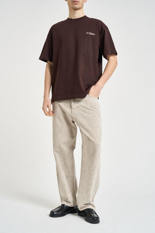 T-shirt uomo marrone a maniche corte