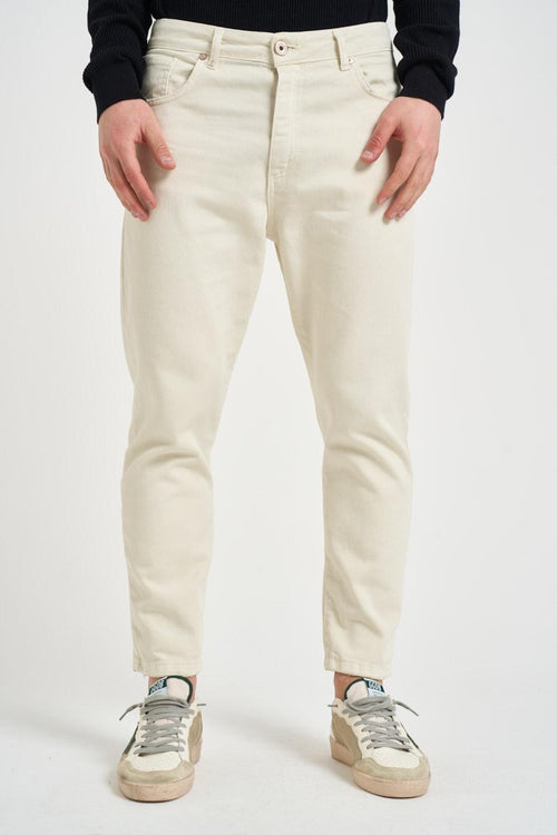 Jeans uomo regular in denim panna