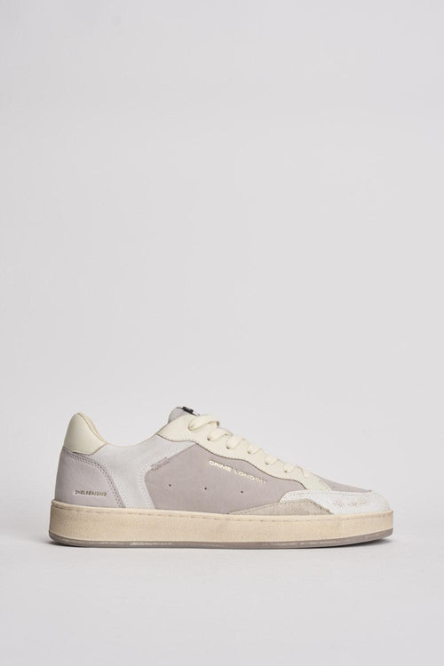 Sneakers uomo in suede grigio e bianche