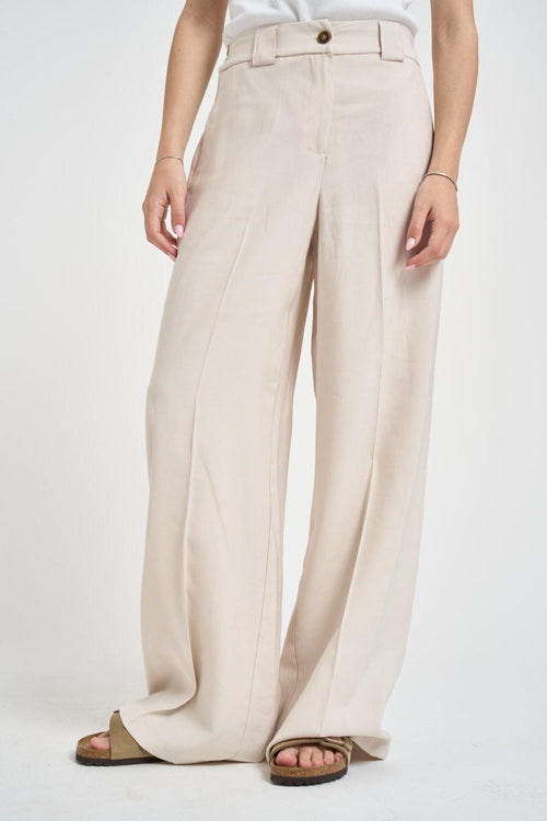 Pantalone donna a palazzo panna