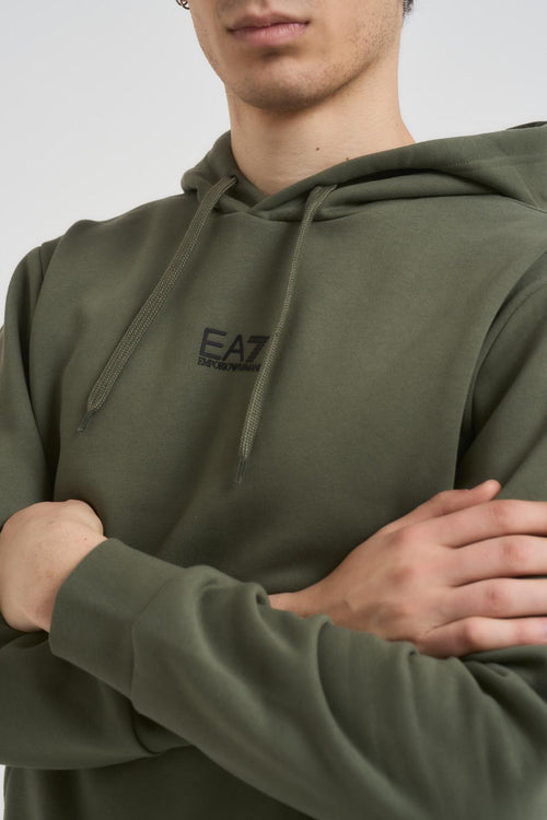 Felpa uomo con cappuccio verde - 2